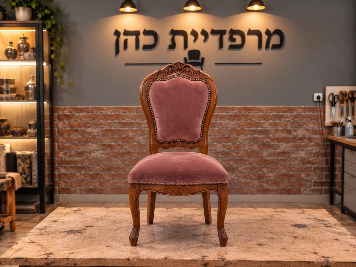 כיסא מגולף בסגנון עתיק — אחרי